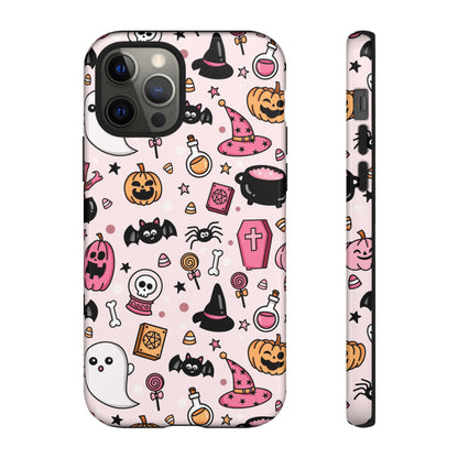 Pastel Halloween Charm Tough Phone Case – Cute Spooky Design - iPhone 16 - Samsung Galaxy - Google Pixel