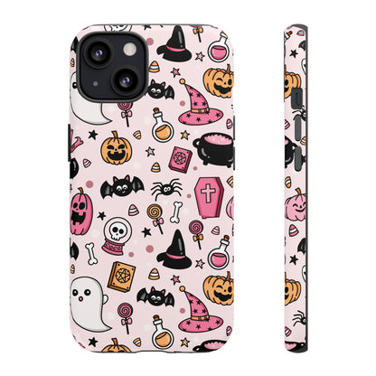 Pastel Halloween Charm Tough Phone Case – Cute Spooky Design - iPhone 16 - Samsung Galaxy - Google Pixel