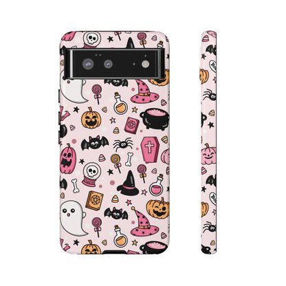 Pastel Halloween Charm Tough Phone Case – Cute Spooky Design - iPhone 16 - Samsung Galaxy - Google Pixel