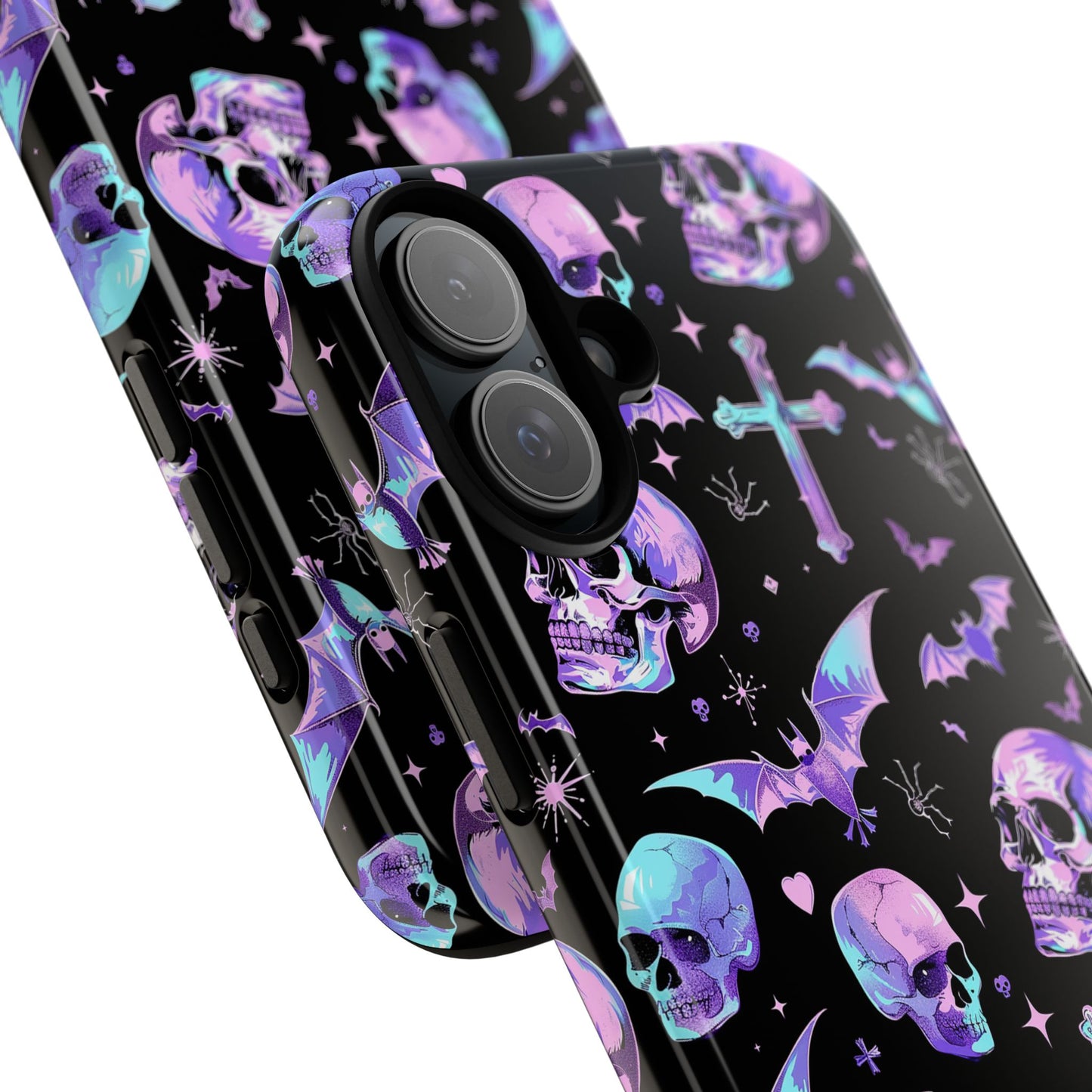 Pastel Skulls and Crosses Gothic Phone Case – Tough Phone Case – Cute Spooky Design - iPhone 16 - Samsung Galaxy - Google Pixel