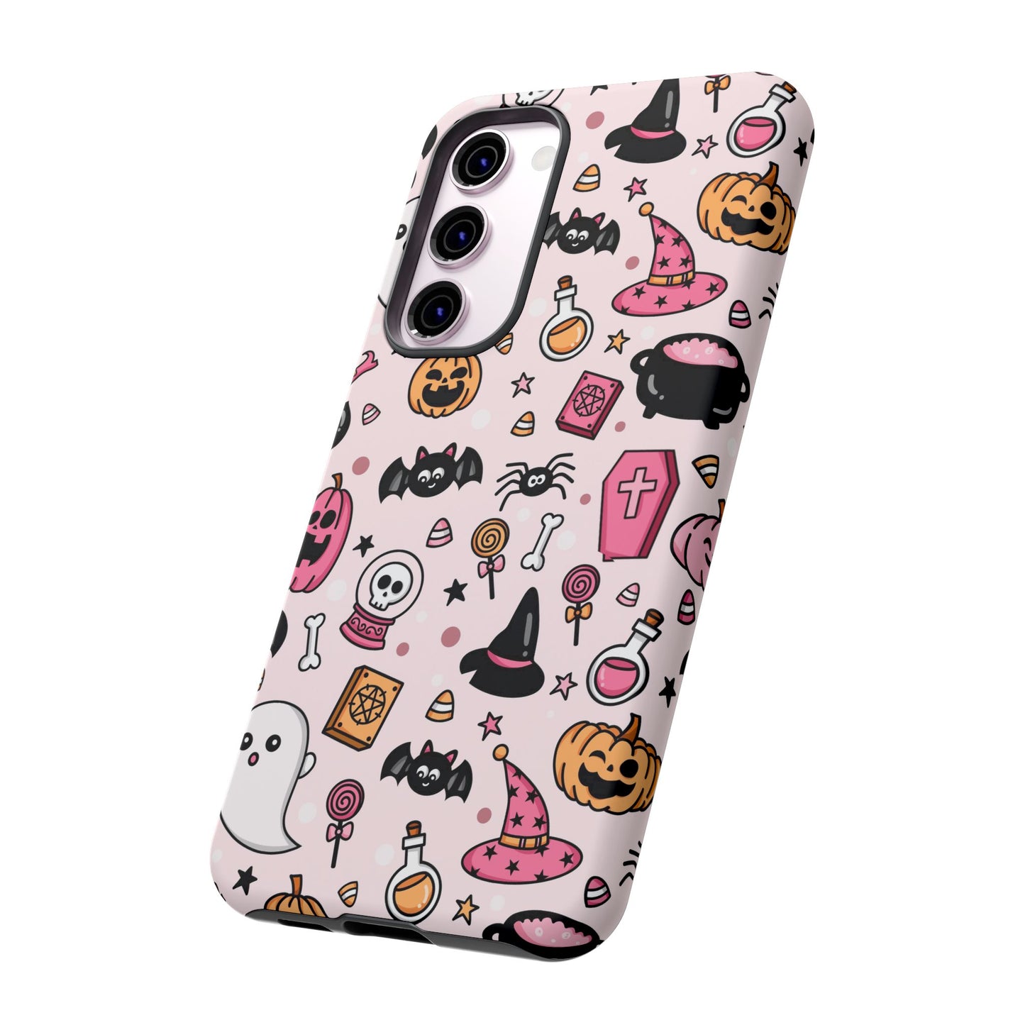 Pastel Halloween Charm Tough Phone Case – Cute Spooky Design - iPhone 16 - Samsung Galaxy - Google Pixel