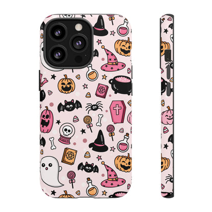 Pastel Halloween Charm Tough Phone Case – Cute Spooky Design - iPhone 16 - Samsung Galaxy - Google Pixel