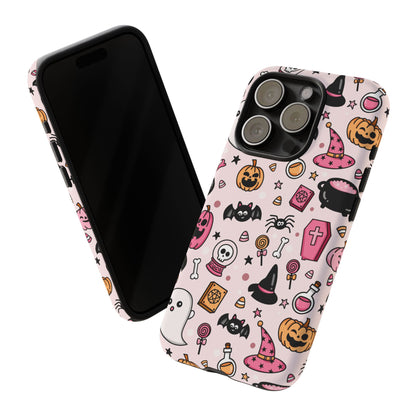 Pastel Halloween Charm Tough Phone Case – Cute Spooky Design - iPhone 16 - Samsung Galaxy - Google Pixel