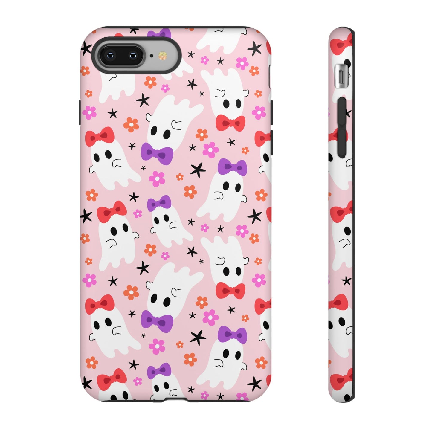 Cute Ghosts with Bows and Stars Halloween Phone Case – Tough Phone Case – Cute Spooky Design - iPhone 16 - Samsung Galaxy - Google Pixel