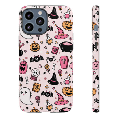 Pastel Halloween Charm Tough Phone Case – Cute Spooky Design - iPhone 16 - Samsung Galaxy - Google Pixel