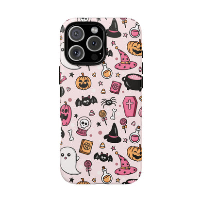 Pastel Halloween Charm Tough Phone Case – Cute Spooky Design - iPhone 16 - Samsung Galaxy - Google Pixel