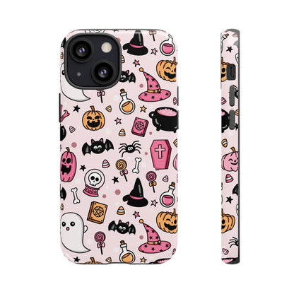 Pastel Halloween Charm Tough Phone Case – Cute Spooky Design - iPhone 16 - Samsung Galaxy - Google Pixel