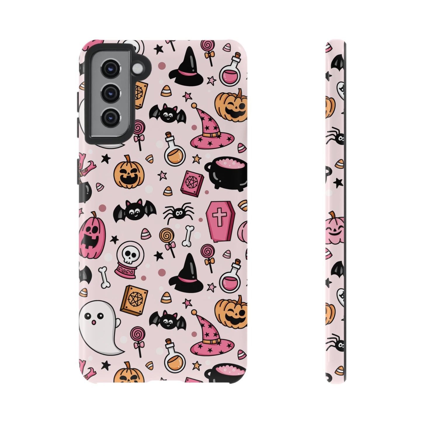 Pastel Halloween Charm Tough Phone Case – Cute Spooky Design - iPhone 16 - Samsung Galaxy - Google Pixel