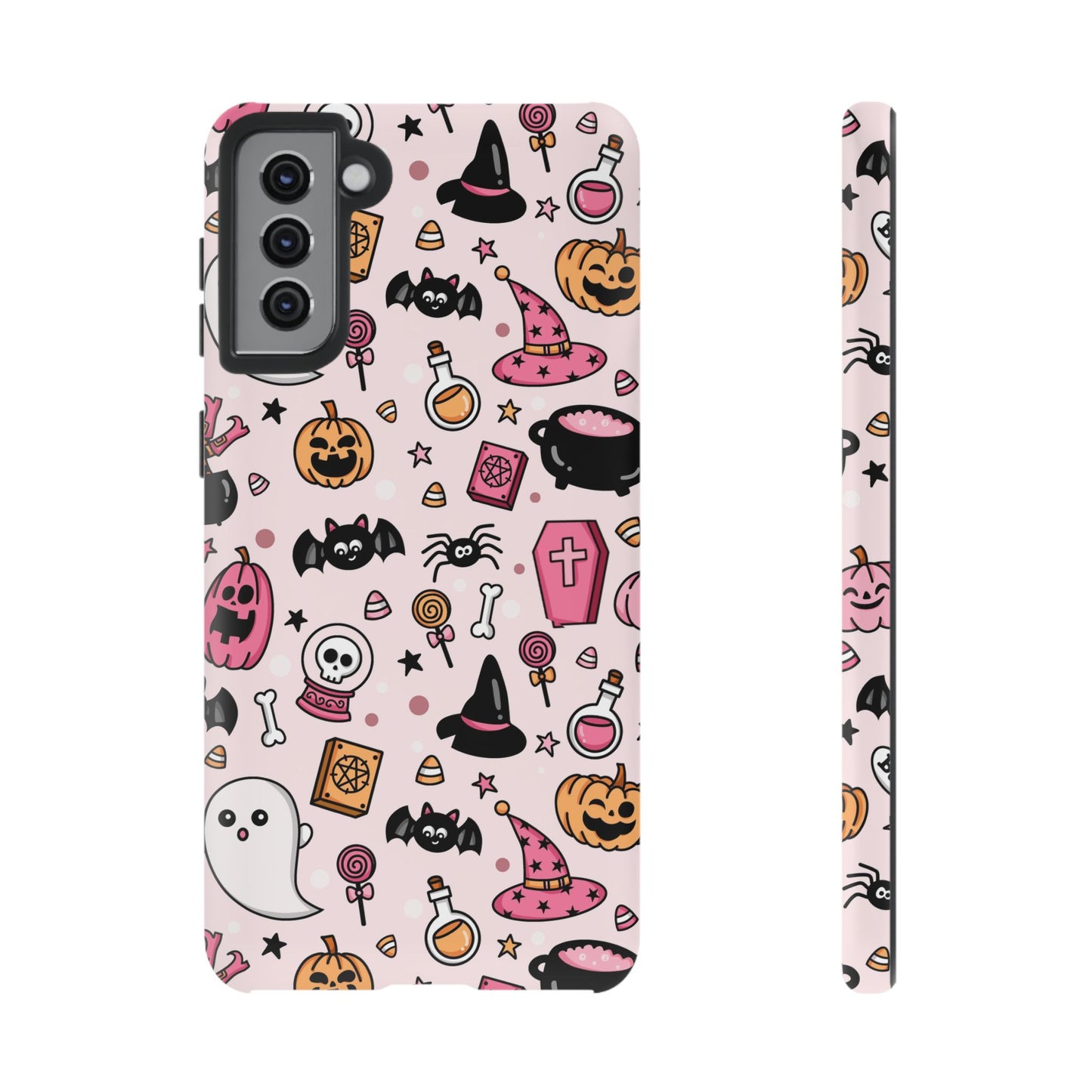 Pastel Halloween Charm Tough Phone Case – Cute Spooky Design - iPhone 16 - Samsung Galaxy - Google Pixel