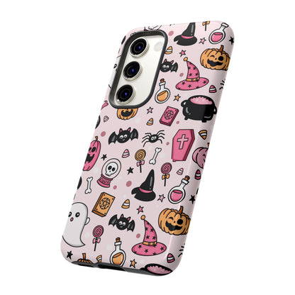 Pastel Halloween Charm Tough Phone Case – Cute Spooky Design - iPhone 16 - Samsung Galaxy - Google Pixel