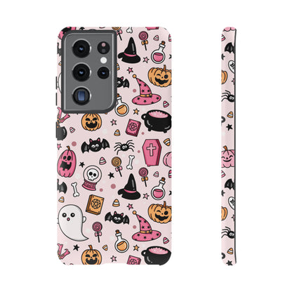 Pastel Halloween Charm Tough Phone Case – Cute Spooky Design - iPhone 16 - Samsung Galaxy - Google Pixel