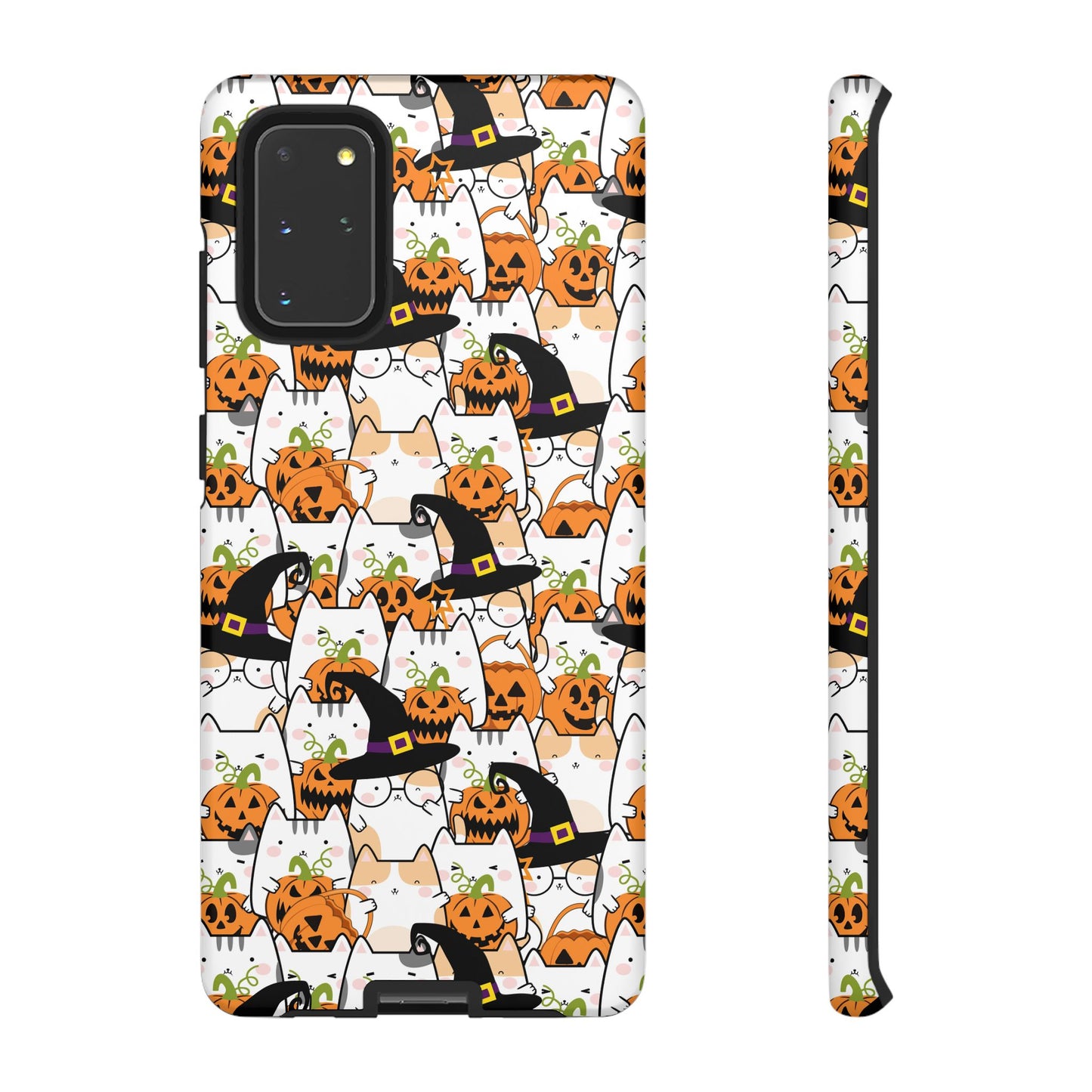 Halloween Cats and Pumpkins Phone Case – Tough Phone Case – Cute Spooky Design - iPhone 16 - Samsung Galaxy - Google Pixel