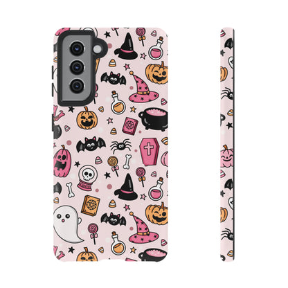 Pastel Halloween Charm Tough Phone Case – Cute Spooky Design - iPhone 16 - Samsung Galaxy - Google Pixel