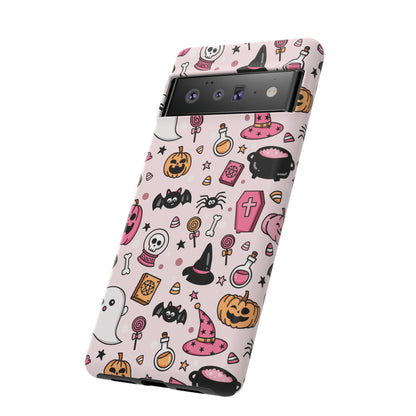 Pastel Halloween Charm Tough Phone Case – Cute Spooky Design - iPhone 16 - Samsung Galaxy - Google Pixel