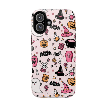 Pastel Halloween Charm Tough Phone Case – Cute Spooky Design - iPhone 16 - Samsung Galaxy - Google Pixel