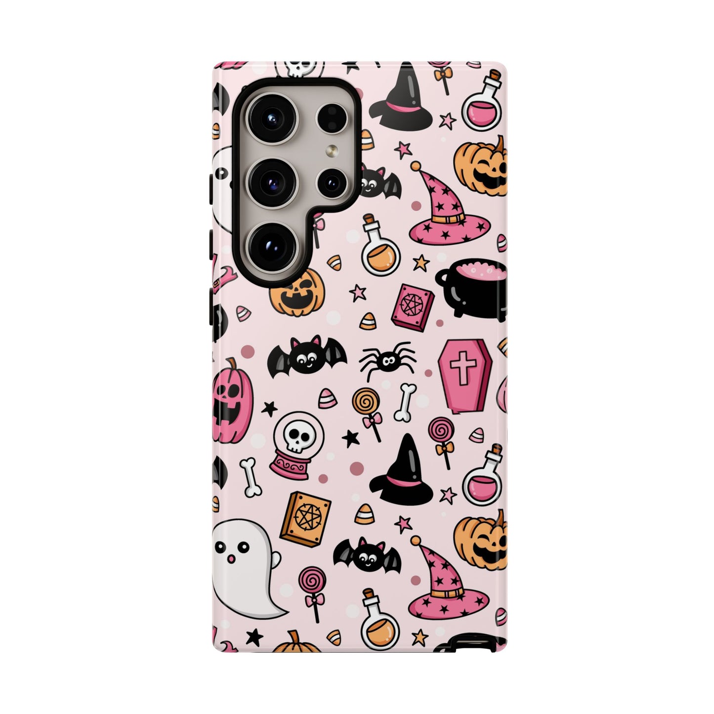 Pastel Halloween Charm Tough Phone Case – Cute Spooky Design - iPhone 16 - Samsung Galaxy - Google Pixel