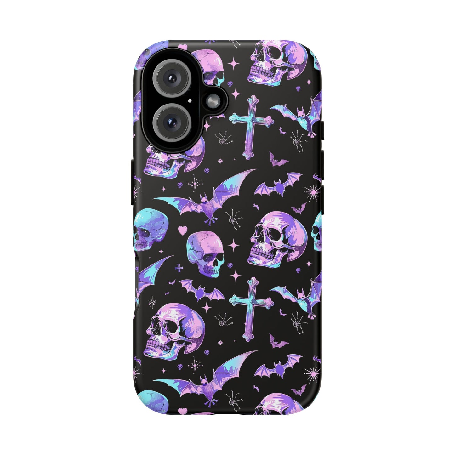 Pastel Skulls and Crosses Gothic Phone Case – Tough Phone Case – Cute Spooky Design - iPhone 16 - Samsung Galaxy - Google Pixel