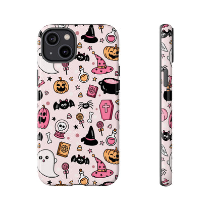 Pastel Halloween Charm Tough Phone Case – Cute Spooky Design - iPhone 16 - Samsung Galaxy - Google Pixel