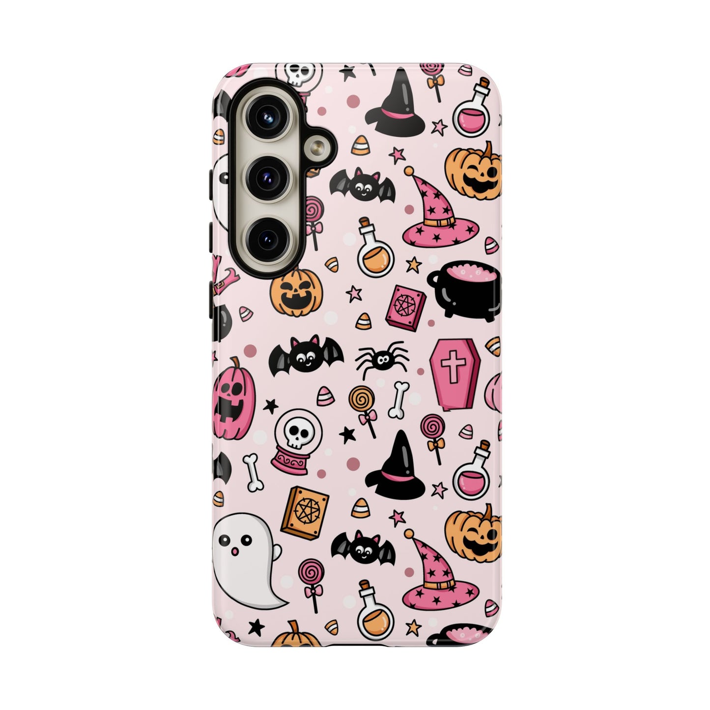 Pastel Halloween Charm Tough Phone Case – Cute Spooky Design - iPhone 16 - Samsung Galaxy - Google Pixel