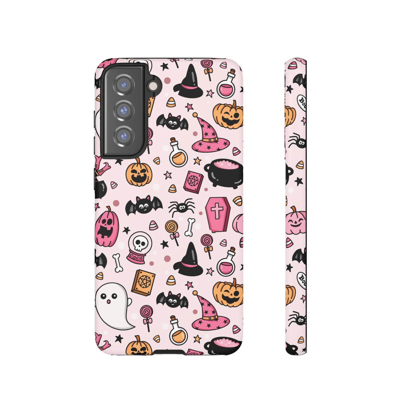 Pastel Halloween Charm Tough Phone Case – Cute Spooky Design - iPhone 16 - Samsung Galaxy - Google Pixel