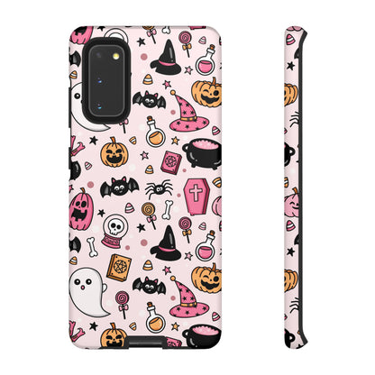 Pastel Halloween Charm Tough Phone Case – Cute Spooky Design - iPhone 16 - Samsung Galaxy - Google Pixel