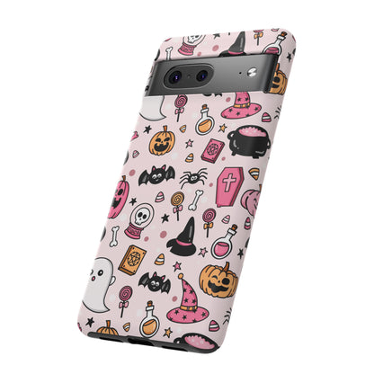 Pastel Halloween Charm Tough Phone Case – Cute Spooky Design - iPhone 16 - Samsung Galaxy - Google Pixel