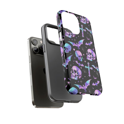 Pastel Skulls and Crosses Gothic Phone Case – Tough Phone Case – Cute Spooky Design - iPhone 16 - Samsung Galaxy - Google Pixel