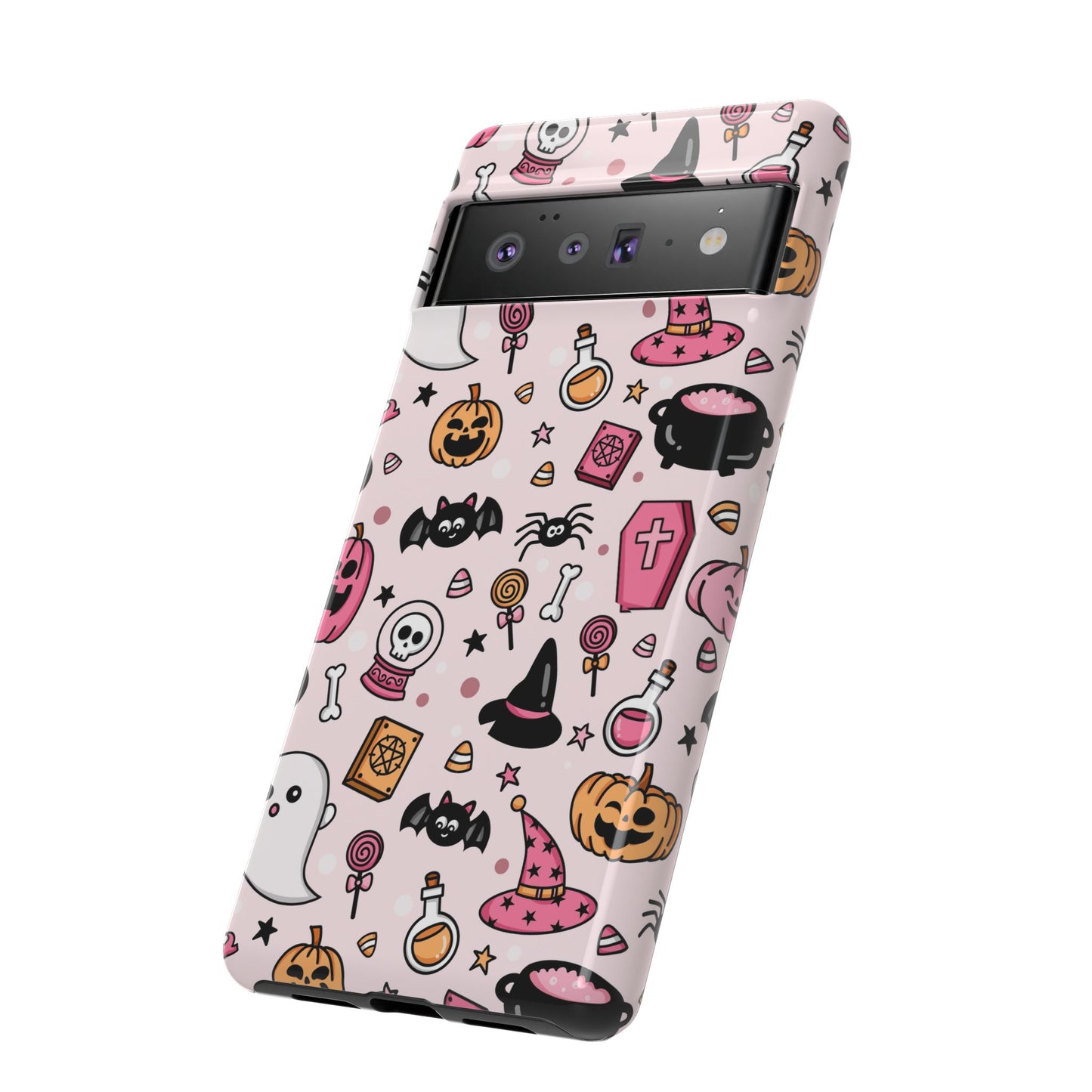 Pastel Halloween Charm Tough Phone Case – Cute Spooky Design - iPhone 16 - Samsung Galaxy - Google Pixel