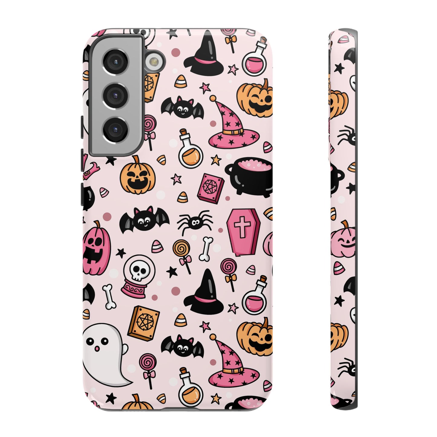 Pastel Halloween Charm Tough Phone Case – Cute Spooky Design - iPhone 16 - Samsung Galaxy - Google Pixel