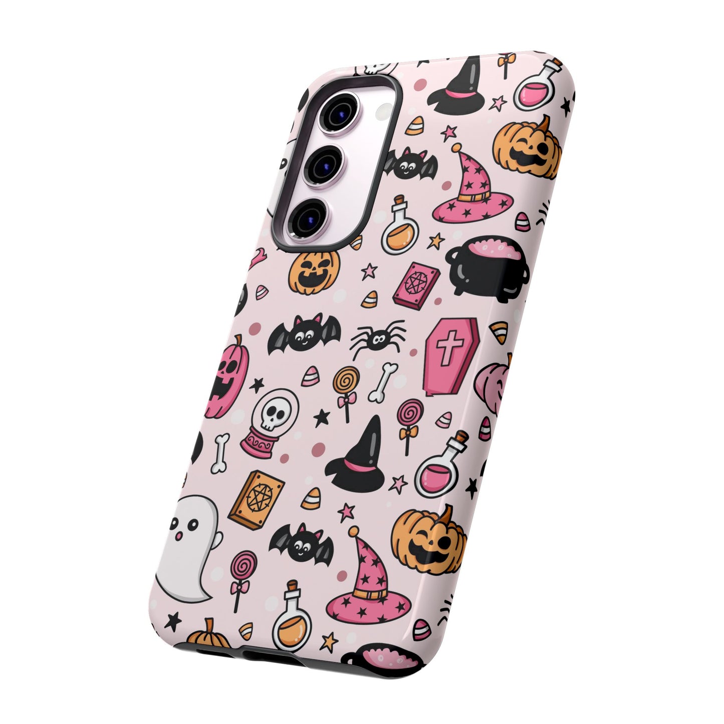 Pastel Halloween Charm Tough Phone Case – Cute Spooky Design - iPhone 16 - Samsung Galaxy - Google Pixel