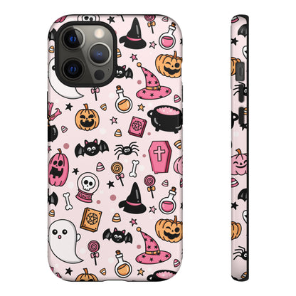 Pastel Halloween Charm Tough Phone Case – Cute Spooky Design - iPhone 16 - Samsung Galaxy - Google Pixel