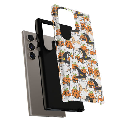 Halloween Cats and Pumpkins Phone Case – Tough Phone Case – Cute Spooky Design - iPhone 16 - Samsung Galaxy - Google Pixel