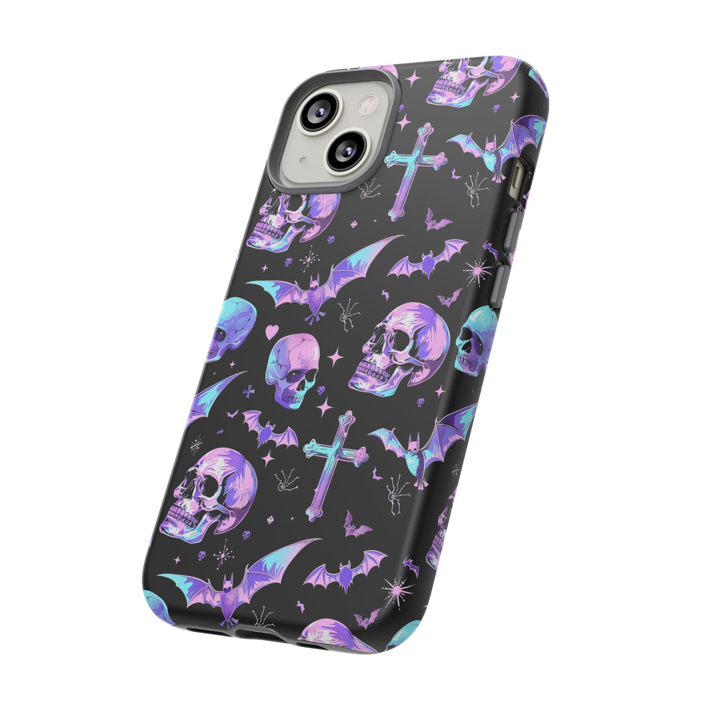 Pastel Skulls and Crosses Gothic Phone Case – Tough Phone Case – Cute Spooky Design - iPhone 16 - Samsung Galaxy - Google Pixel