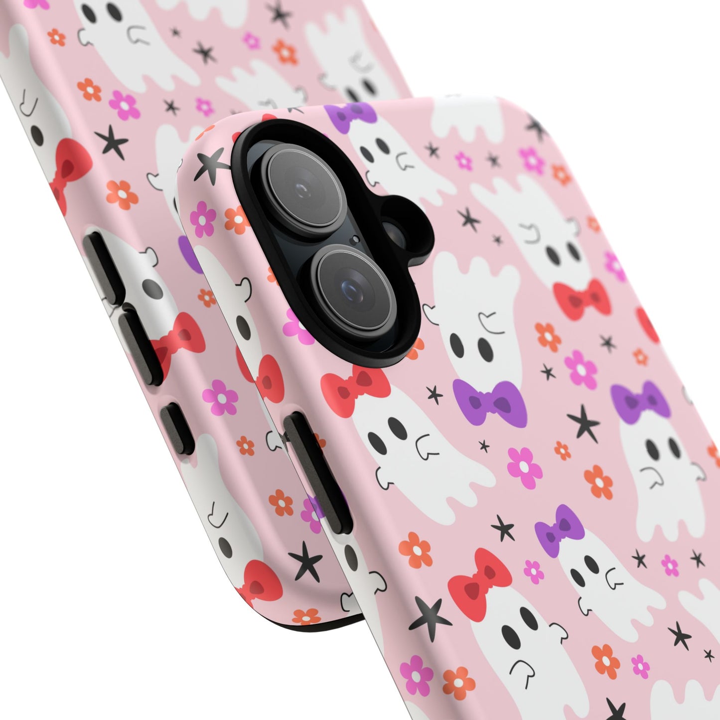 Cute Ghosts with Bows and Stars Halloween Phone Case – Tough Phone Case – Cute Spooky Design - iPhone 16 - Samsung Galaxy - Google Pixel