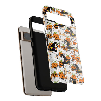 Halloween Cats and Pumpkins Phone Case – Tough Phone Case – Cute Spooky Design - iPhone 16 - Samsung Galaxy - Google Pixel