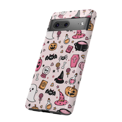 Pastel Halloween Charm Tough Phone Case – Cute Spooky Design - iPhone 16 - Samsung Galaxy - Google Pixel