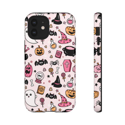 Pastel Halloween Charm Tough Phone Case – Cute Spooky Design - iPhone 16 - Samsung Galaxy - Google Pixel