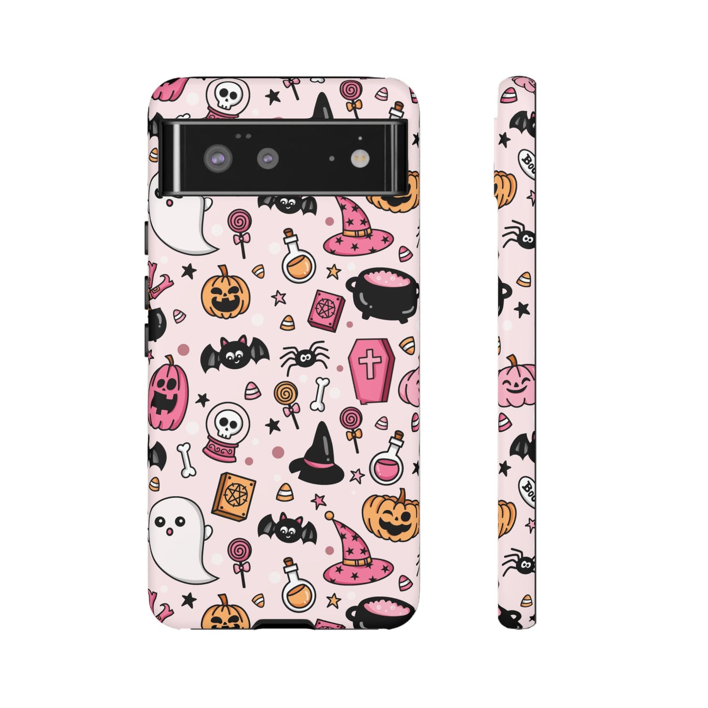 Pastel Halloween Charm Tough Phone Case – Cute Spooky Design - iPhone 16 - Samsung Galaxy - Google Pixel