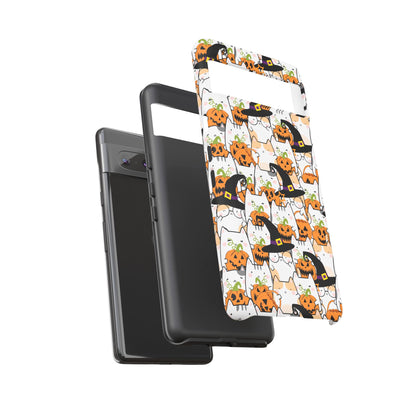 Halloween Cats and Pumpkins Phone Case – Tough Phone Case – Cute Spooky Design - iPhone 16 - Samsung Galaxy - Google Pixel