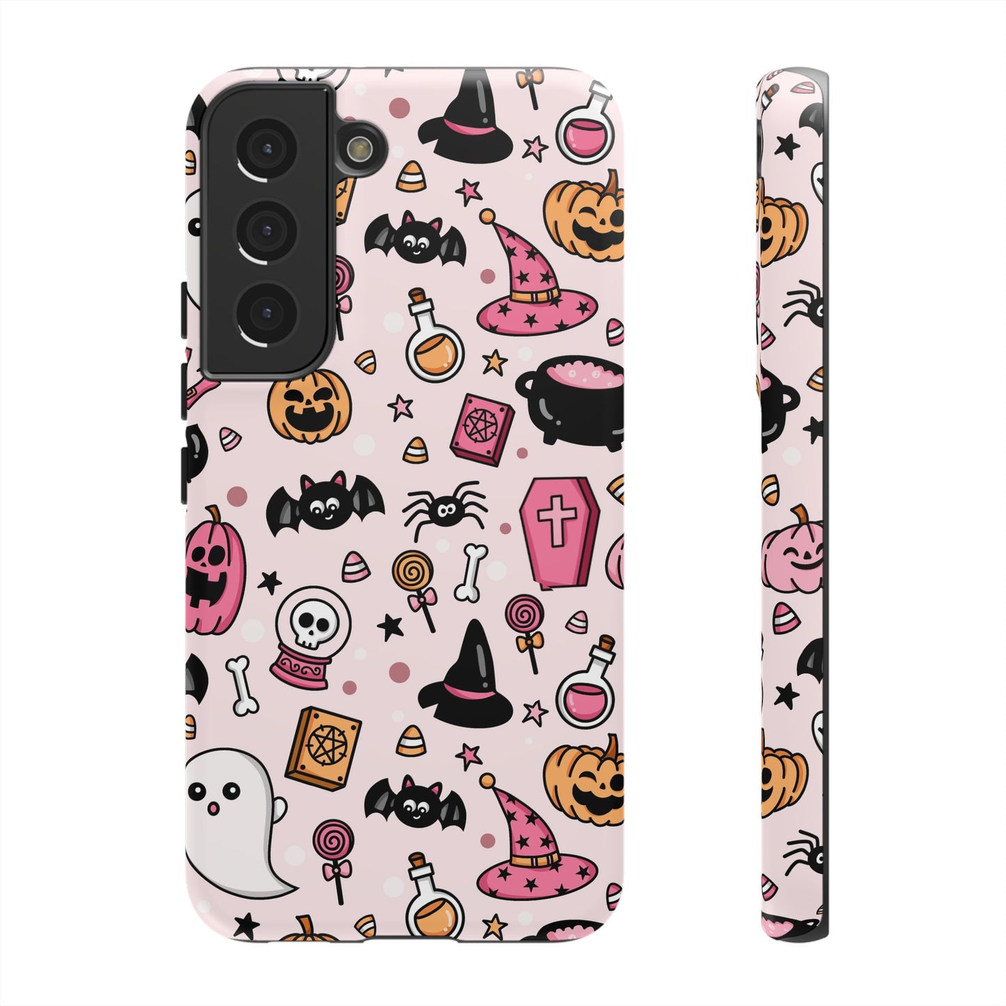 Pastel Halloween Charm Tough Phone Case – Cute Spooky Design - iPhone 16 - Samsung Galaxy - Google Pixel