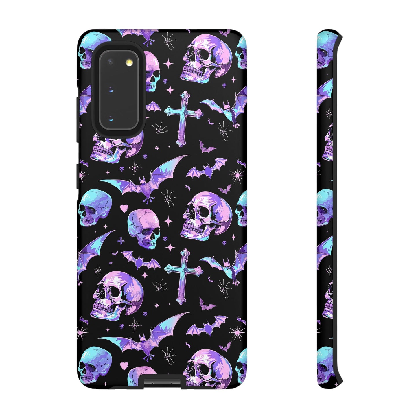 Pastel Skulls and Crosses Gothic Phone Case – Tough Phone Case – Cute Spooky Design - iPhone 16 - Samsung Galaxy - Google Pixel