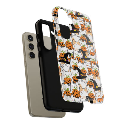 Halloween Cats and Pumpkins Phone Case – Tough Phone Case – Cute Spooky Design - iPhone 16 - Samsung Galaxy - Google Pixel