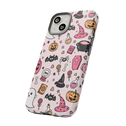 Pastel Halloween Charm Tough Phone Case – Cute Spooky Design - iPhone 16 - Samsung Galaxy - Google Pixel