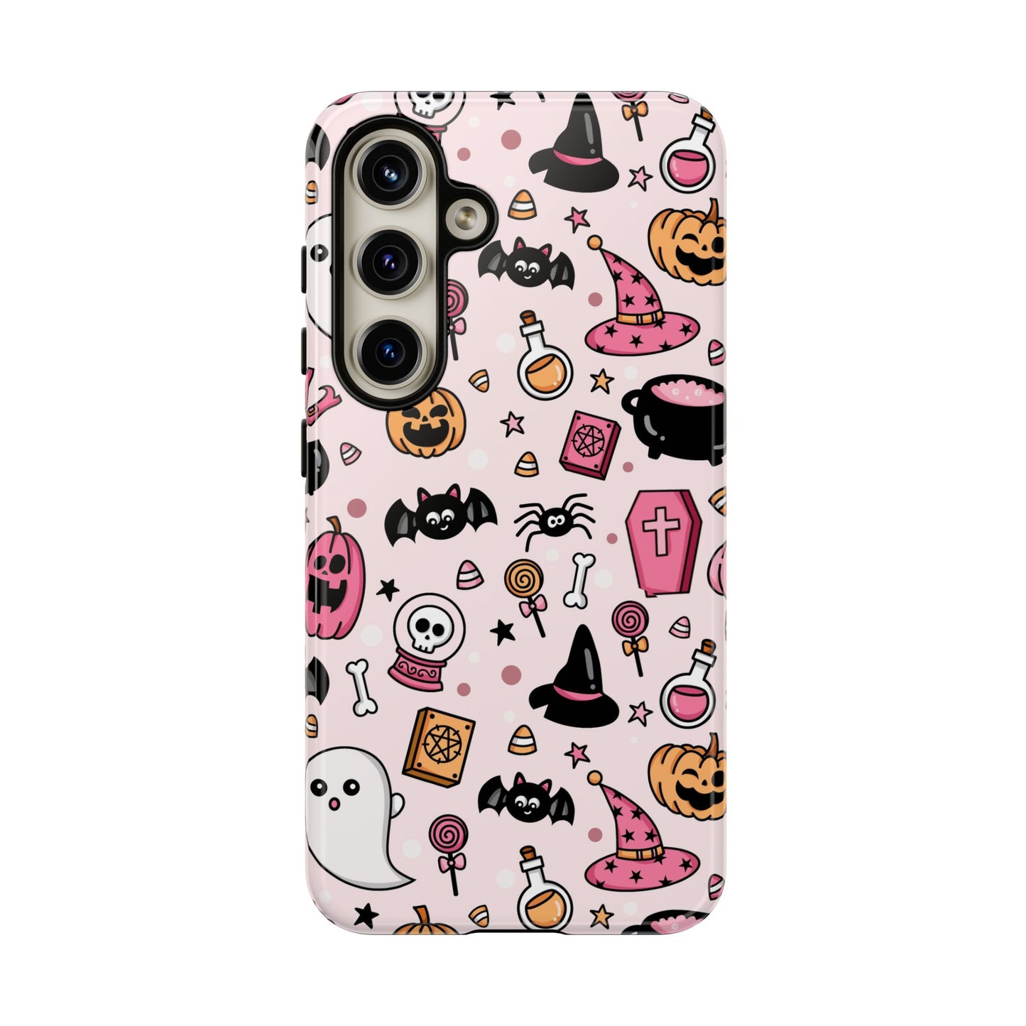 Pastel Halloween Charm Tough Phone Case – Cute Spooky Design - iPhone 16 - Samsung Galaxy - Google Pixel