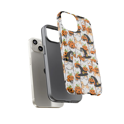 Halloween Cats and Pumpkins Phone Case – Tough Phone Case – Cute Spooky Design - iPhone 16 - Samsung Galaxy - Google Pixel