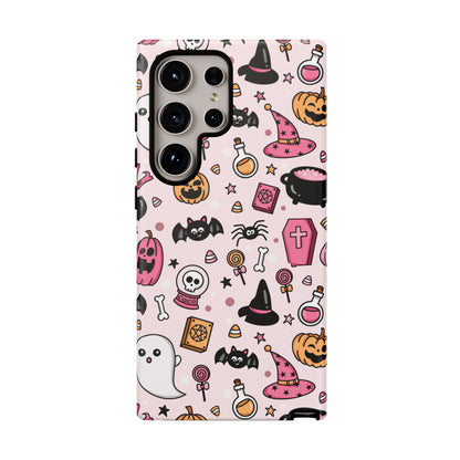 Pastel Halloween Charm Tough Phone Case – Cute Spooky Design - iPhone 16 - Samsung Galaxy - Google Pixel