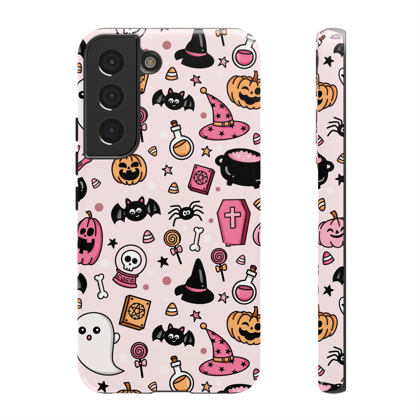 Pastel Halloween Charm Tough Phone Case – Cute Spooky Design - iPhone 16 - Samsung Galaxy - Google Pixel