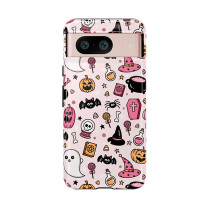 Pastel Halloween Charm Tough Phone Case – Cute Spooky Design - iPhone 16 - Samsung Galaxy - Google Pixel