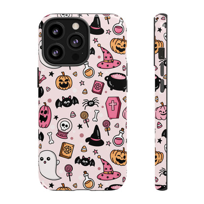 Pastel Halloween Charm Tough Phone Case – Cute Spooky Design - iPhone 16 - Samsung Galaxy - Google Pixel