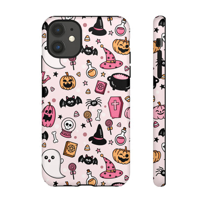 Pastel Halloween Charm Tough Phone Case – Cute Spooky Design - iPhone 16 - Samsung Galaxy - Google Pixel